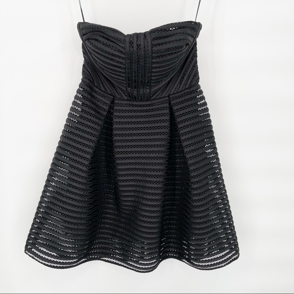Missguided Black Strapless Fit-and-Flare Dress